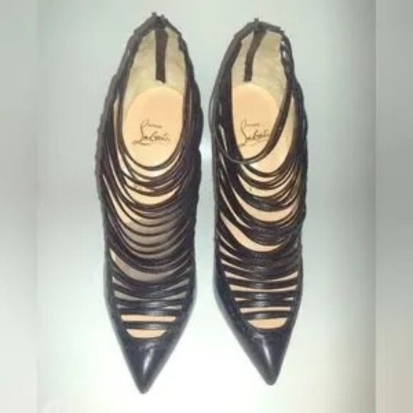 NEW Christian Louboutin Gortik Strappy Red Sole Bootie NEW - Picture 9 of 15